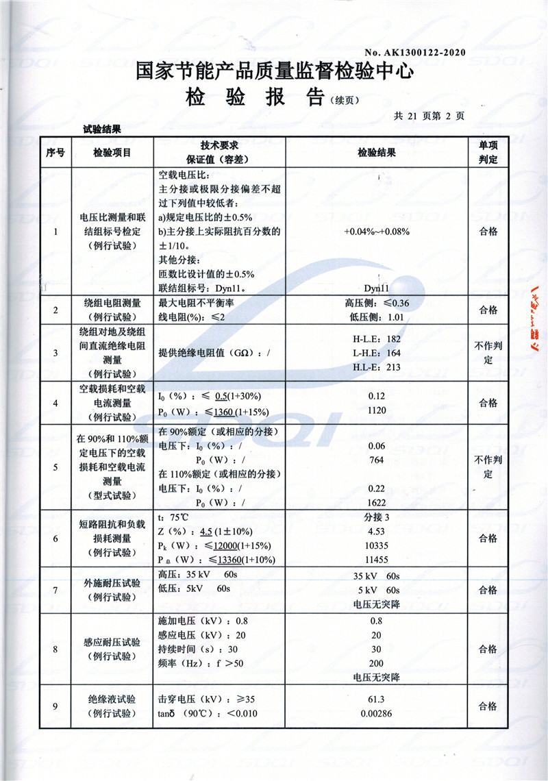 高低压试验报告-S11-1250振安振安振安油浸式变压器-2.jpg